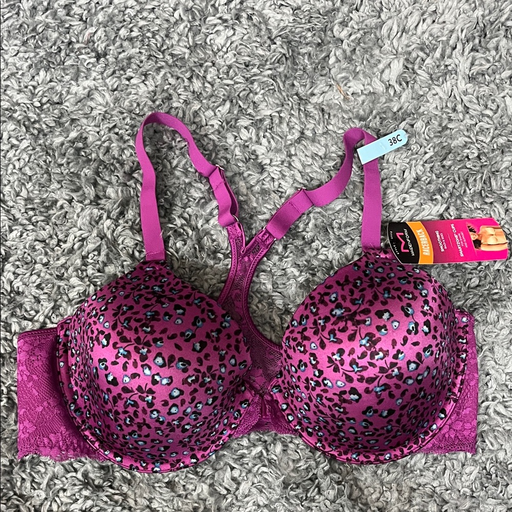 NWT Stylish Pink Leopard Print Bra 38C